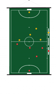 52 x 74 cm - Oprolbaar magnetisch coachbord futsal